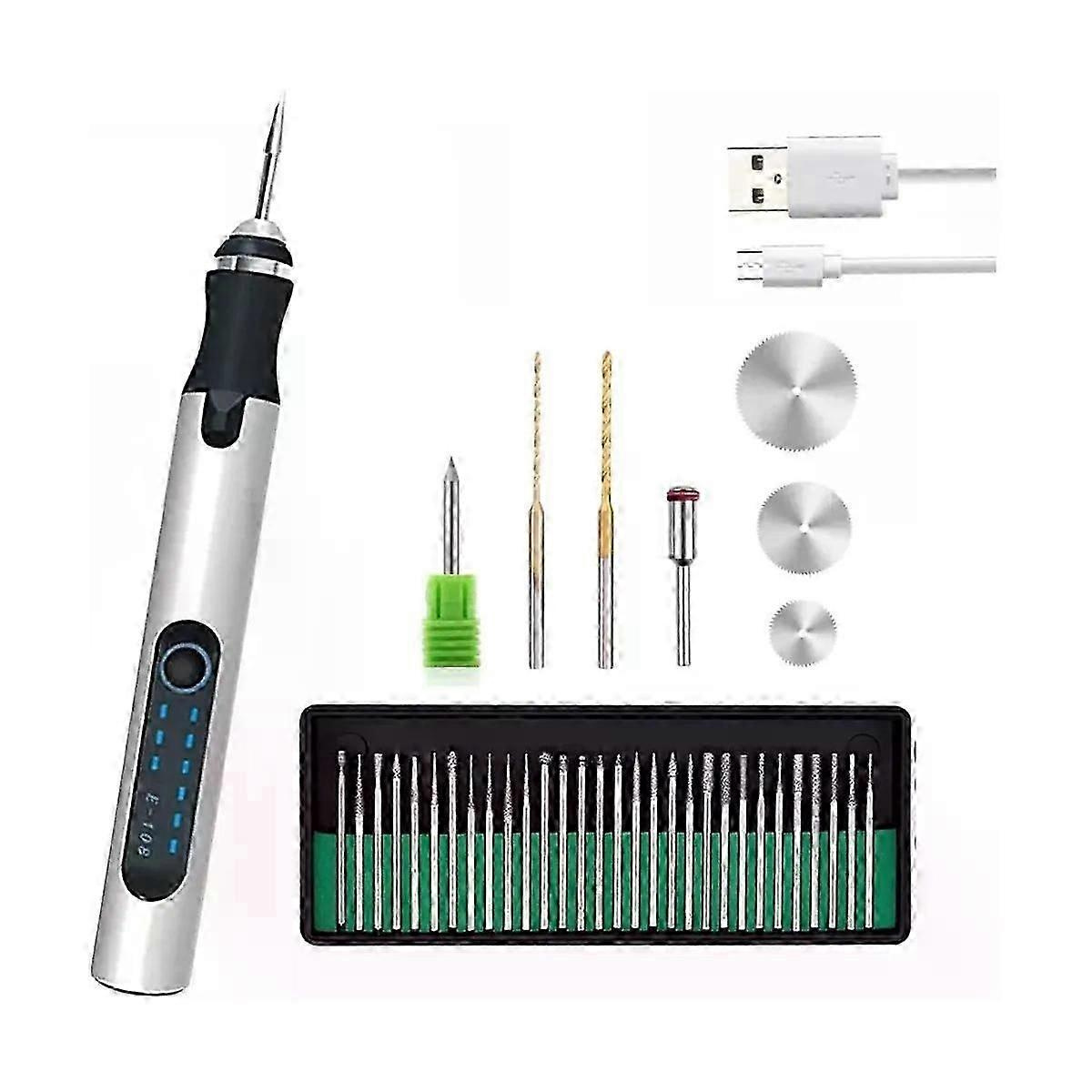 Usb-gravierstift Für Professionelle Anwender, 30 Bits, Wiederaufladbar, Kabellos, Geeignet Für Metall – Jxlgv