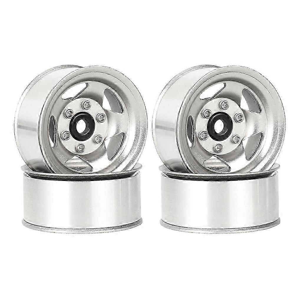 4 Stück 1,55" Metall-beadlock-felgen, 5-speichen, Für Rc 1/10 D90 Tf2 Tamiya Cc01 Lc70 Mst, Silber (silber)-jxlgv