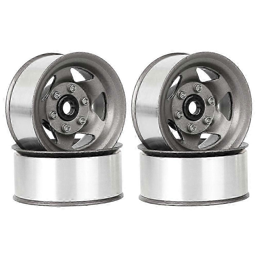 4 Stück 1,55" Metall-beadlock-felgen, 5-speichen, Für Rc 1/10 D90 Tf2 Tamiya Cc01 Lc70 Mst, Grau (grey)-jxlgv