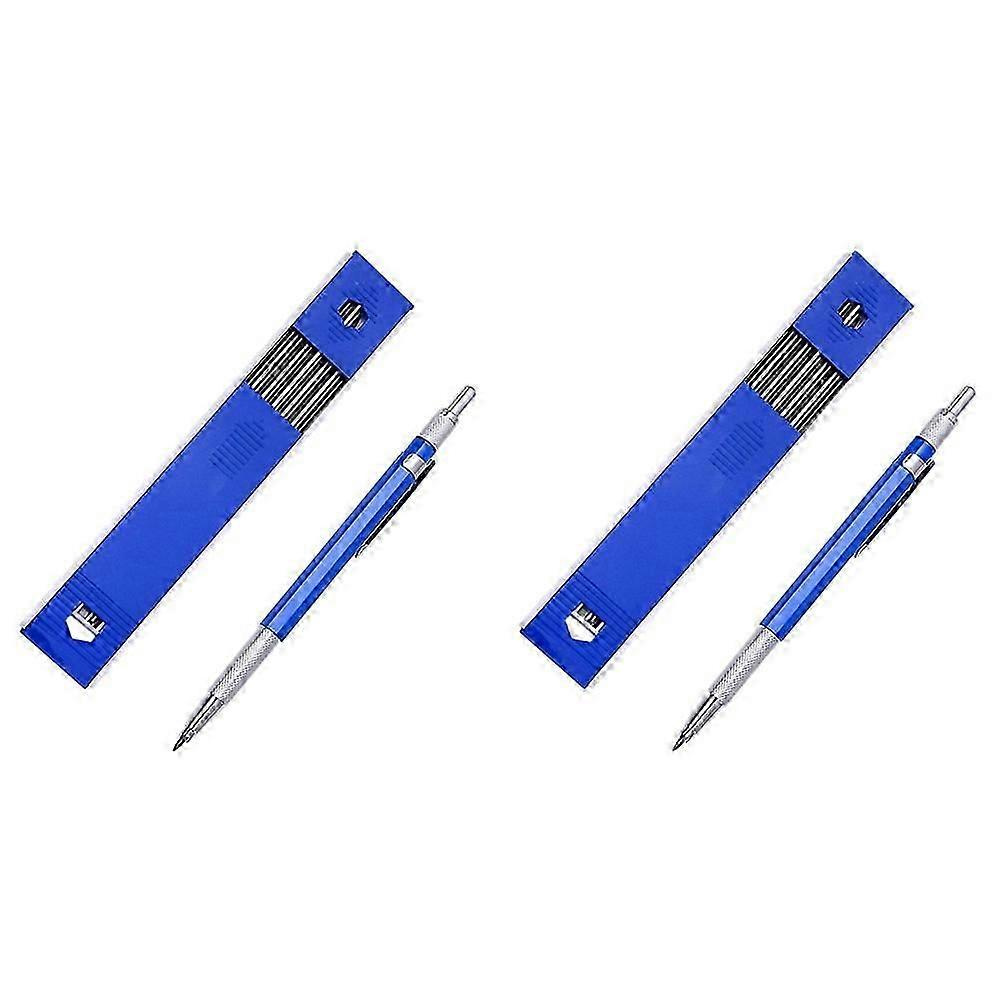 2 Stück 2,0 Mm Druckbleistiftminen, Geeignet Für Technische Zeichnungen, Schreinerarbeiten, Bastelarbeiten, Kunst Und Skizzieren, Mit 24 Nachfüllminen – Blau-jxlgv