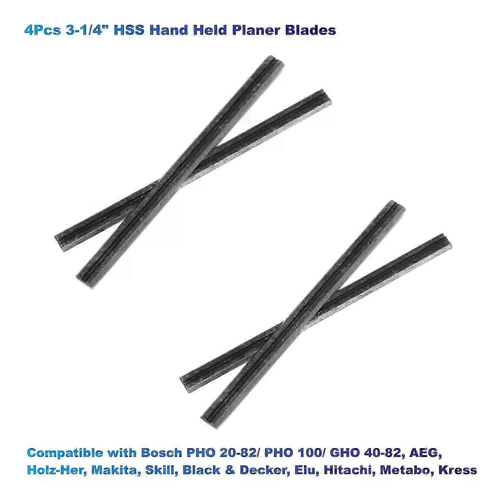 4 Stück 3-1/4 Hss Handhobelmesser, Kompatibel Mit Bosch Pho20-82/ Pho100/ Gho40-82, Aeg Holz-her, Makita, Black & Decker-jxlgv