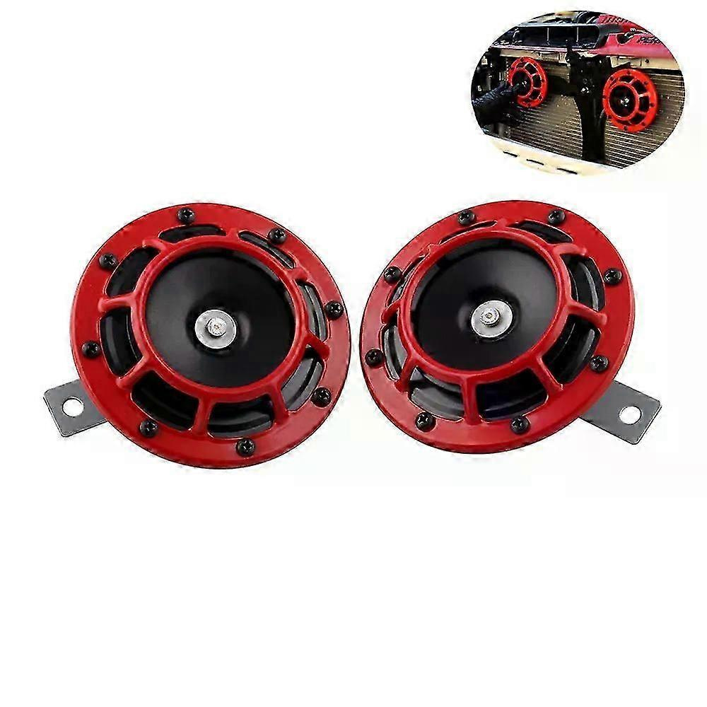 2 Stück Fahrzeug-hd-rot Hella Super Loud Compact Elektrische Blast Tone Luftscheibenhupe 12v 115db Ersatz Passend Für Motorrad-autolautsprecher-jxlgv