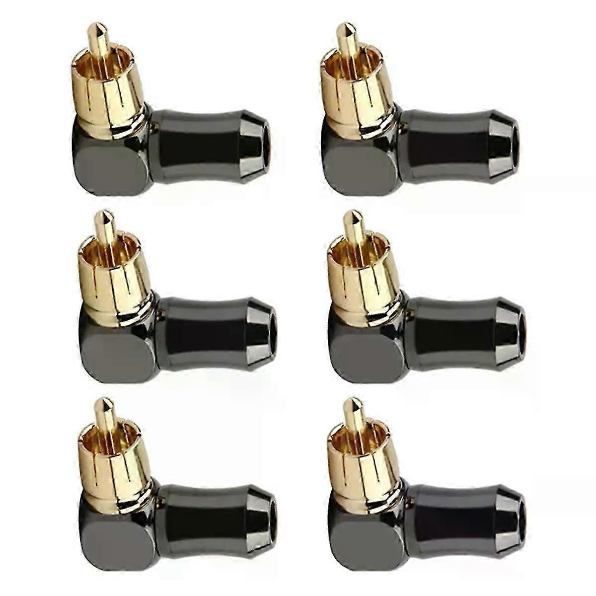 6 Stück Rca-audiostecker, Männlich, 90°-winkelstecker, Lautsprecheranschluss, Geeignet Zum Löten Von Videokabeln – Jxlgv