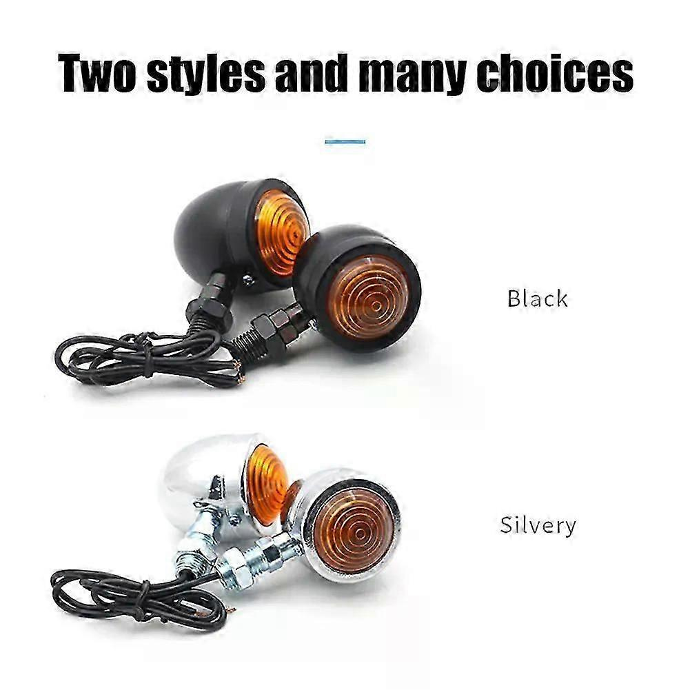 2 Stück Retro-metallblinker, 12 V, Einzeldraht-blinker, Ip66 Wasserdicht, Motorradblinker, Passend Für Harley Racer-jxlgv