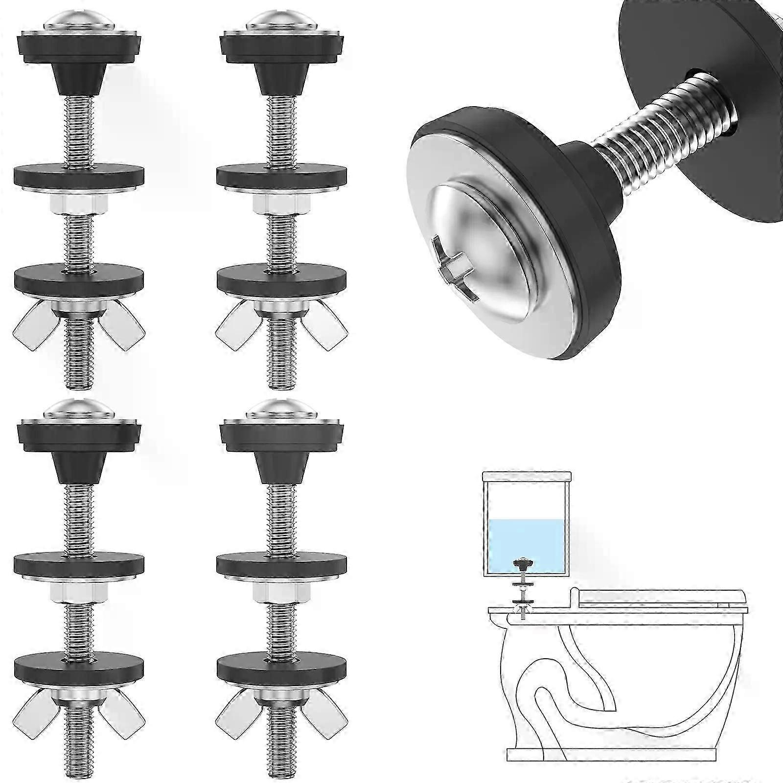 4-teiliges Universal-befestigungsset Für Toilettenspülkasten Und -schüssel, Wasserdicht, Mit Edelstahl- Und Gummischeiben, Dichtungen Und Muttern/schrauben – Jxlgv