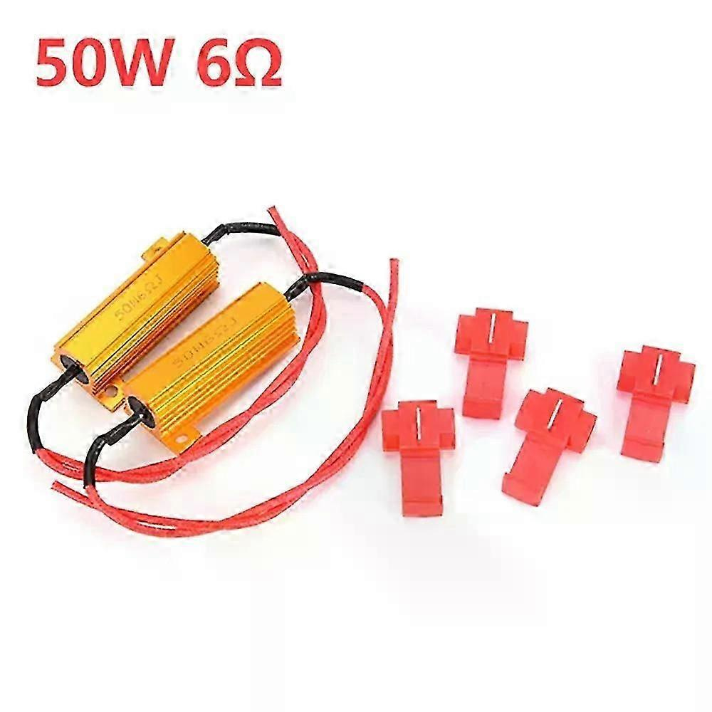 2 Stück 50w 6 Kfz-led-canbus-lastwiderstände Für Blinker, Taschenlampe, Kennzeichenbeleuchtung, Widerstandsdecoder - Jxlgv
