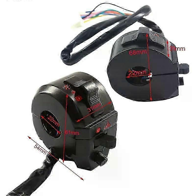 Paar 7/822 Mm Motorrad-/atv-lenkerschalter Für Abblendlicht, Blinker Und Hupe, Links Und Rechts - Jxlgv