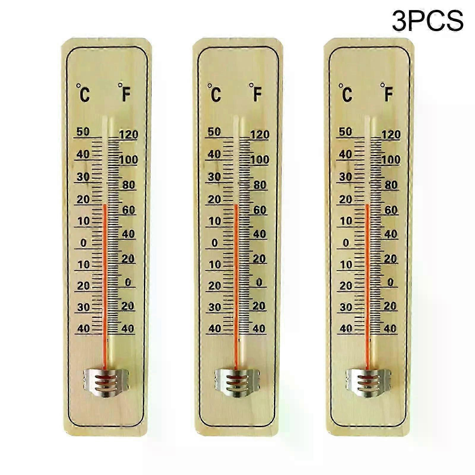 3er-set Holzskalen-thermometer Für Den Innenbereich, Analoges Thermometer Für Garten Und Zuhause – Jxlgv