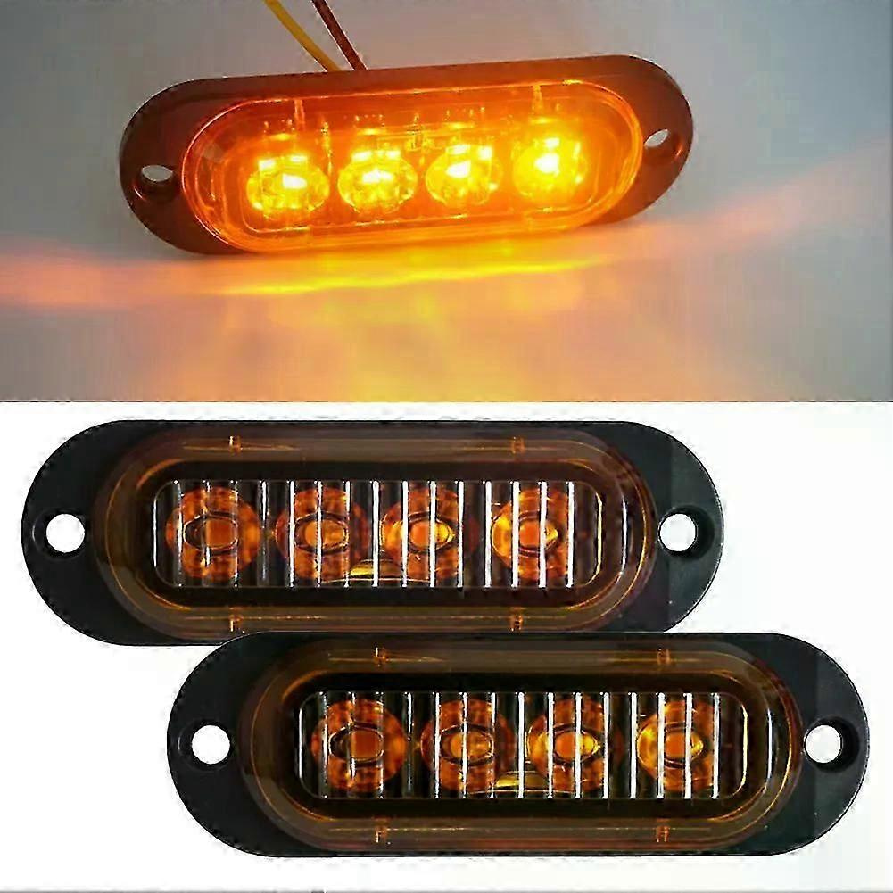 2 Stück Gelbe Led-seitenmarkierungsleuchten Für Lkw Und Anhänger, 24 V/12 V, Dynamische Led-blinker – Jxlgv
