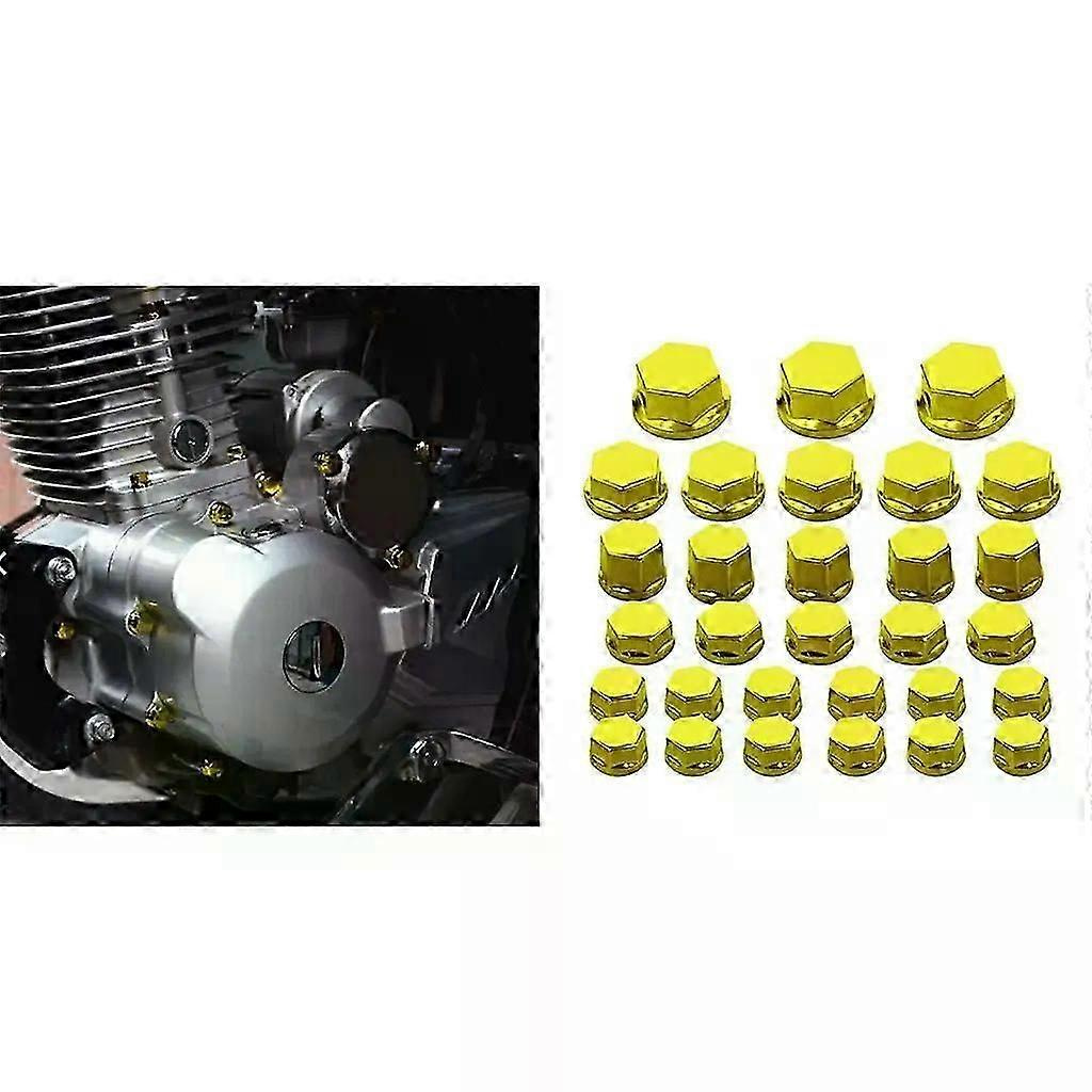 30-teiliges Set Motorradmuttern-schraubenabdeckungen, Passend Für Yamaha, Kawasaki, Honda, Honda Gold-jxlgv