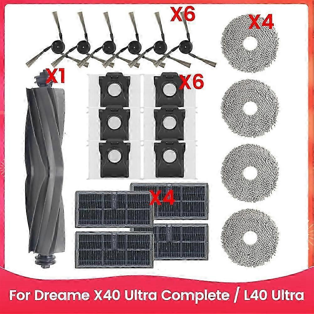 Ersatzteile Für Dreame X40 Ultra Complete / L40 Ultra Saugroboter: Hauptbürste, Seitenbürste, Hepa-filter, Staubbeutel – Jxlgv