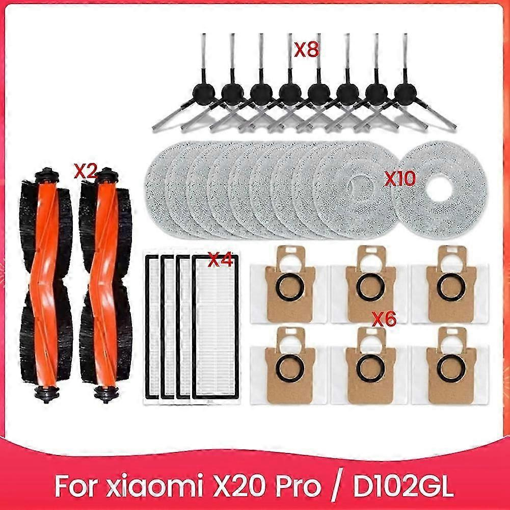 Ersatzteile Und Zubehör Für Xiaomi Saugroboter X20 Pro / D102gl: Hauptbürste, Seitenbürste, Hepa-filter, Wischtuch, Staubbeutel (ersatzteil Jxlgv)