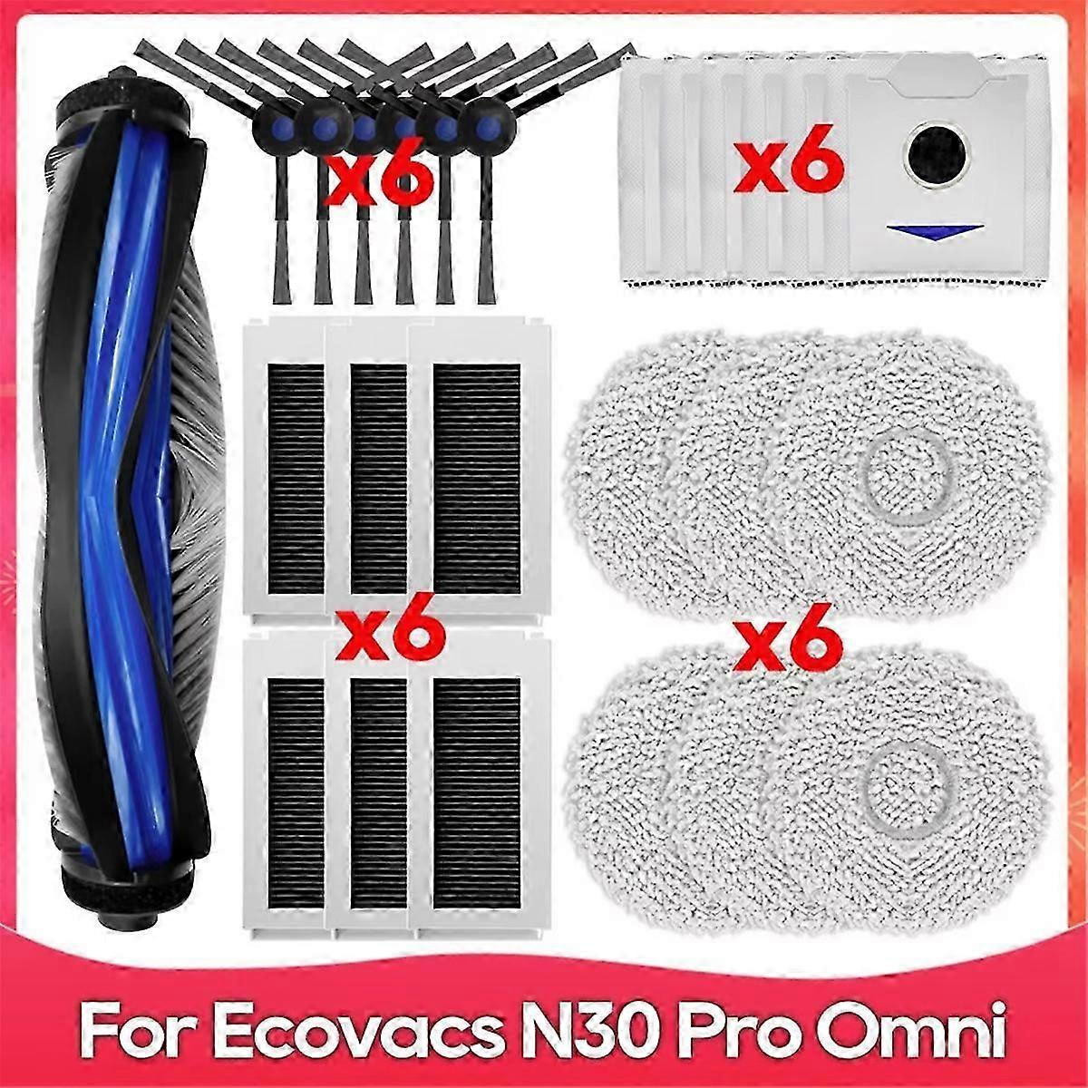 Für Ecovacs Debot N30 Omni/n30 Pro Omni Ersatzteil Zubehör Hauptseitenbürste Hepa-filter Wischmopp D-jxlgv