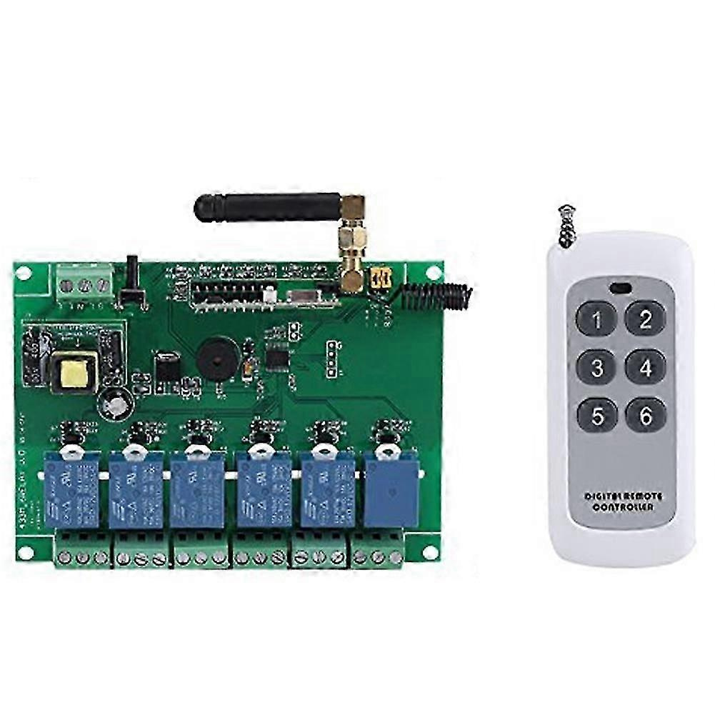 110–240 V 6-kanal-rf-relaismodulplatine Mit Fernbedienungsschalter, Momentan-selbstverriegelung, 3 Befehle, 30 Ma X 6-jxlgv