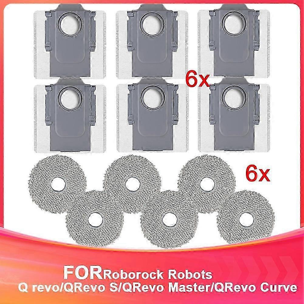 Zubehörset Für Roborock Q Revo/qrevo S/qrevo Master/qrevo Curve Saugroboter, Mit Staubbeuteln Und Wischmopps – Jxlgv