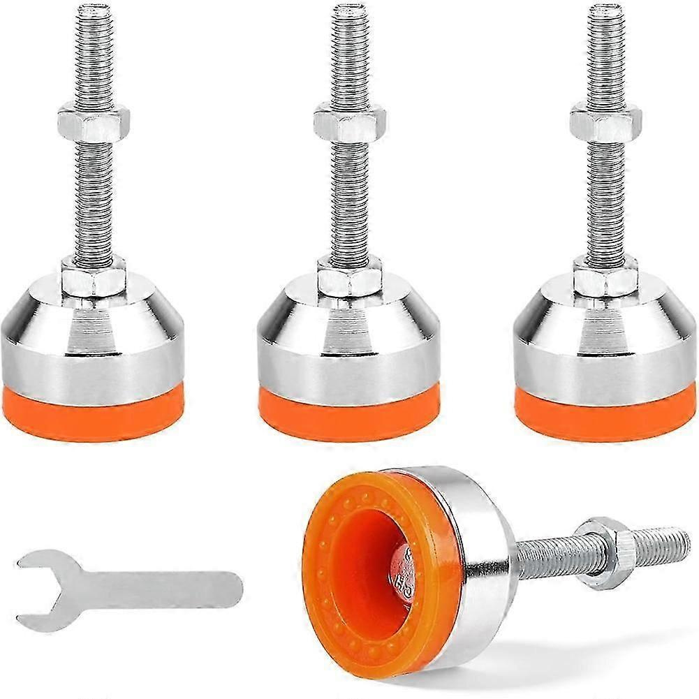 4x Nivellierfüße, Schwerlast-maschinenfuß, M8 X 50 Mm, Durchmesser 40 Mm, Unter Last Verstellbar, Mit Gewinde Und Gummipuffer – Jxlgv