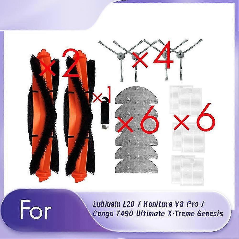 19-teiliges Ersatzteilset Für Lubluelu L20 / Honiture V8 Pro / Conga 7490 Ultimate X-treme Genesis Saugroboter – Jxlgv