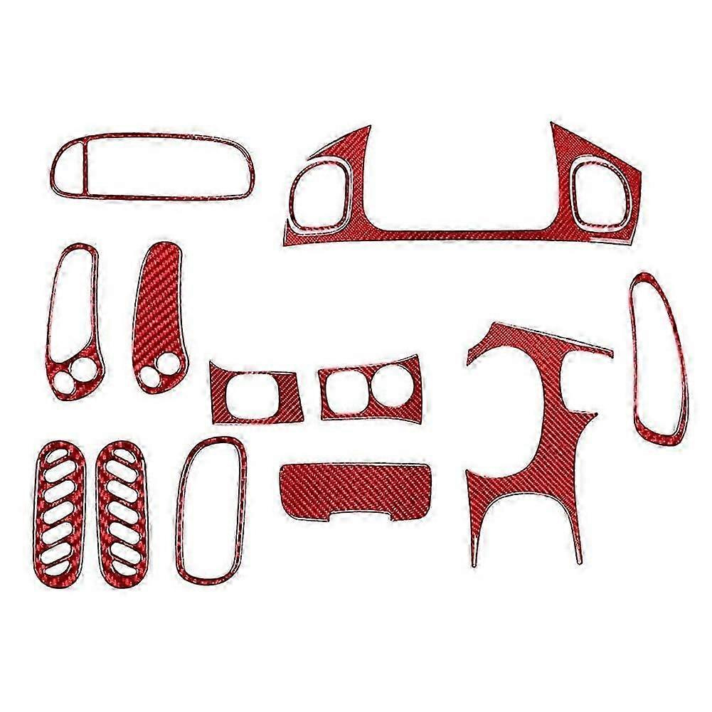 Komplettes Interieur-set Aus Kohlefaser Für Corvette C5 (1998–2004): Abdeckung Für Mittelkonsole, Zieraufkleber, Rot – Jxlgv