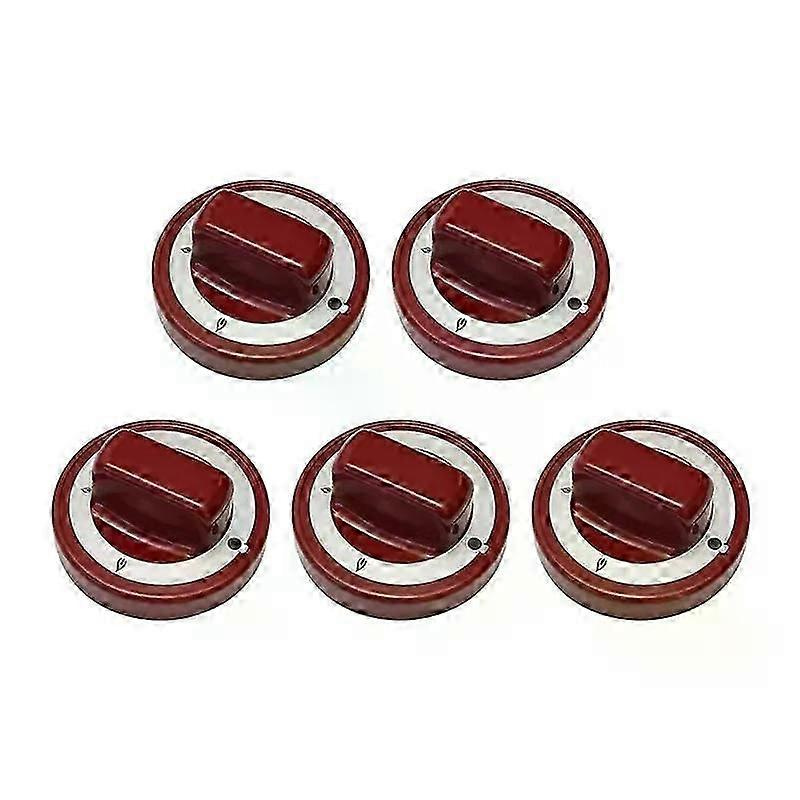 5 Stück Grillknöpfe, Rot, Hitzebeständig, Bakelit, Runder Drehschalter Mit Bedrucktem O-ring, 60 Mm Durchmesser, 87 Mm Schaft – Jxlgv