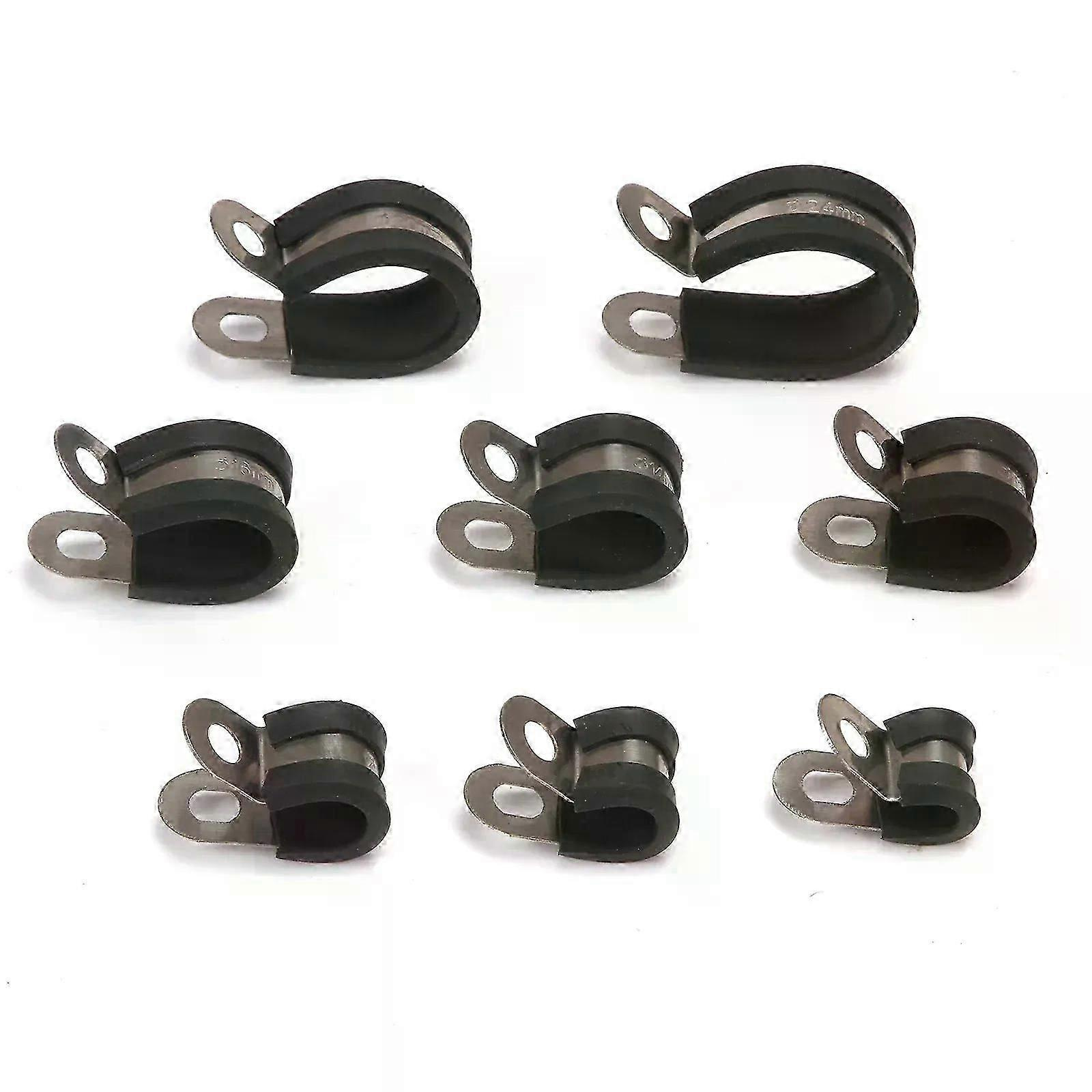 10 Stück Gummierte P-clips Zur Kabelbefestigung, Schlauchschellen, Rohrschellen, Befestigungselemente Aus Edelstahl, 6/8/10/12/14/16/20/24 Mm - Jxlgv