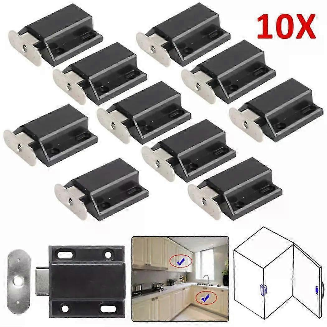10 Stück Magnetische Schiebetürverschlüsse Mit Druckknopfverschluss Für Schränke/küchenschränke, Geeignet Für Arbeitsplatten, Bauwesen Und Haushalt – Jxlgv