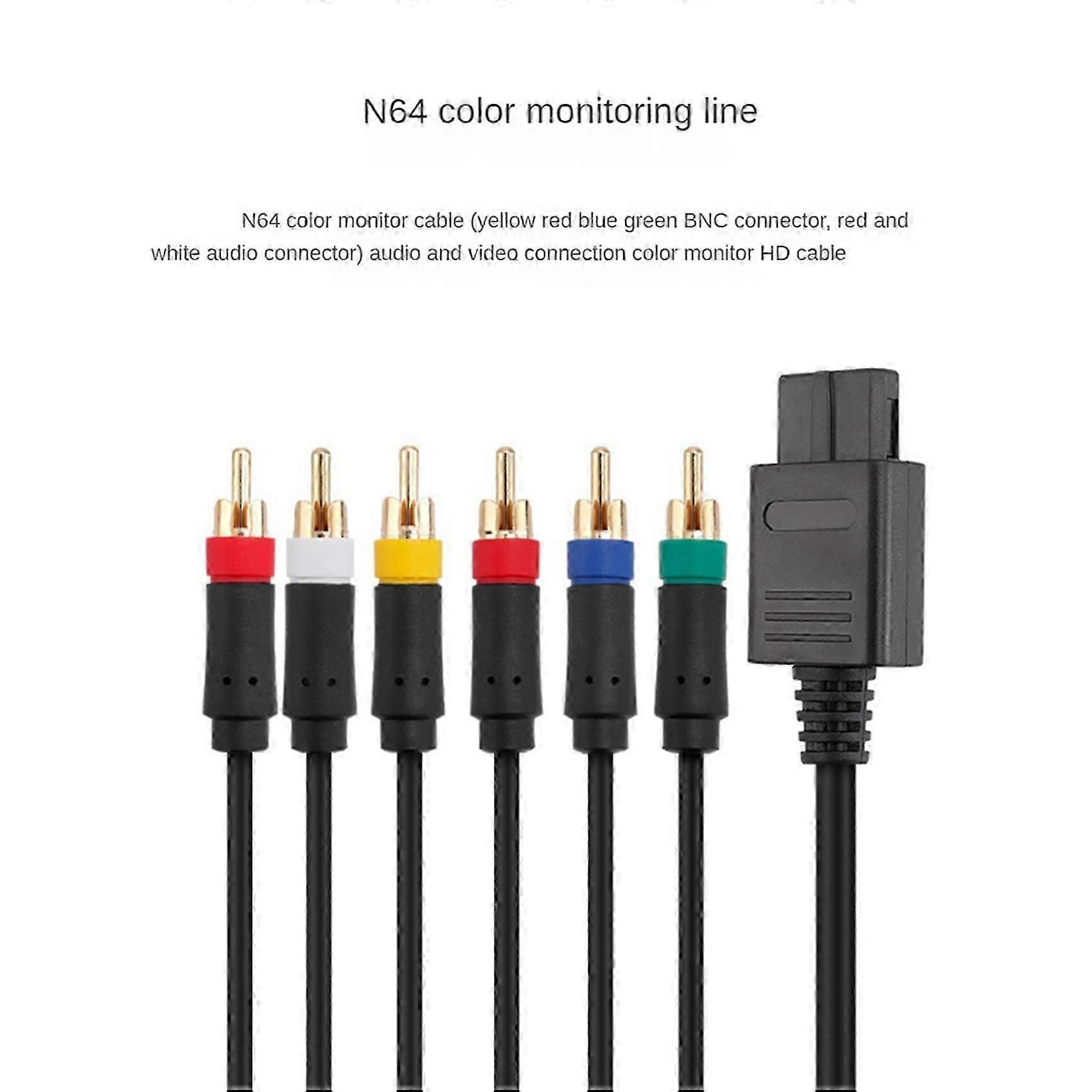 2x Rgb/rgbs-kabel, Kompatibel Mit N64, Sfc, Snes Und Ngc Videospielkonsolen, Composite-kabel Mit Hoher Stabilität, Kein Bnc-adapter Erforderlich - Jxlgv