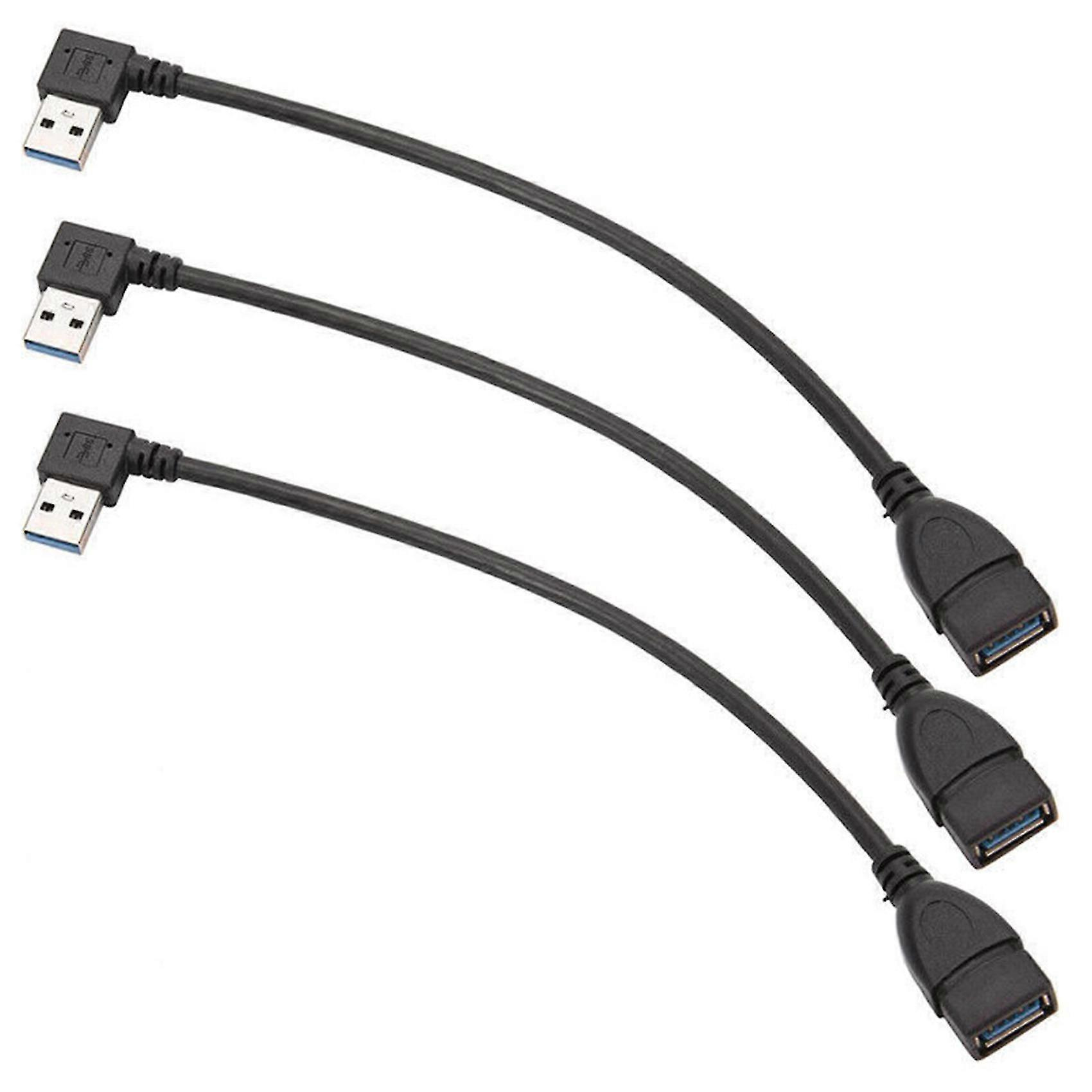 3x Usb 3.0 Winkelverlängerungskabel 90 Grad Stecker Auf Buchse Adapterkabel Daten Links-jxlgv