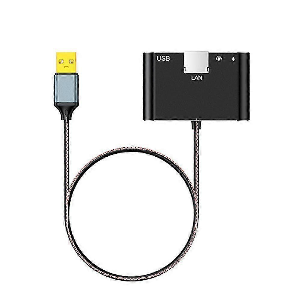 Usb 4-in-1 Multifunktions-expander Usb-ethernet-adapter Usb-netzwerkkarte Auf Usb Rj45 Lan Usb Auf 3,5"-audio-/soundkarte-jxlgv