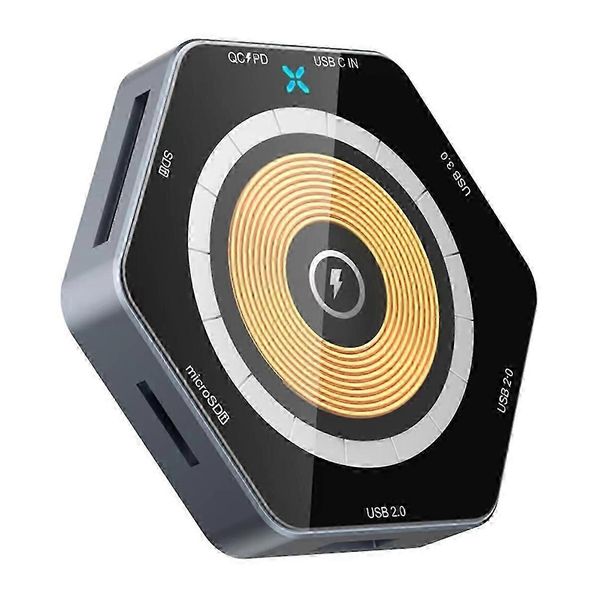 7-in-1-hub Mit 7 Anschlüssen, 15-w-schnellladefunktion, Usb-c-doppelanschluss (jxlgv)