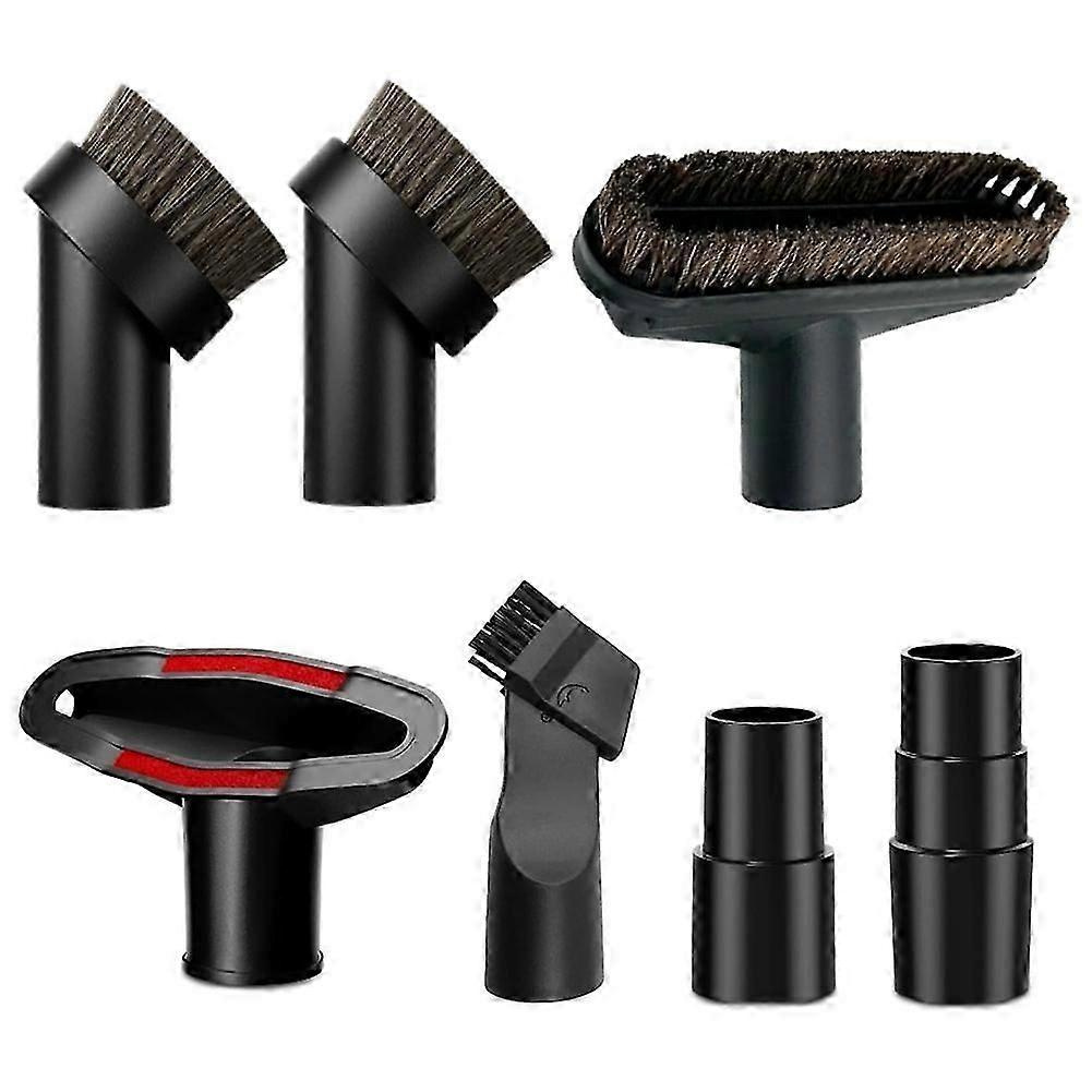 7-teiliges Staubsauger-bürstenaufsatz-set Mit Adapter, 1,25 Zoll (3,2 Cm) Weiche Rundbürste Aus Rosshaar, Staubsauger-bodenbürste, Polsterbürste – Jxlgv