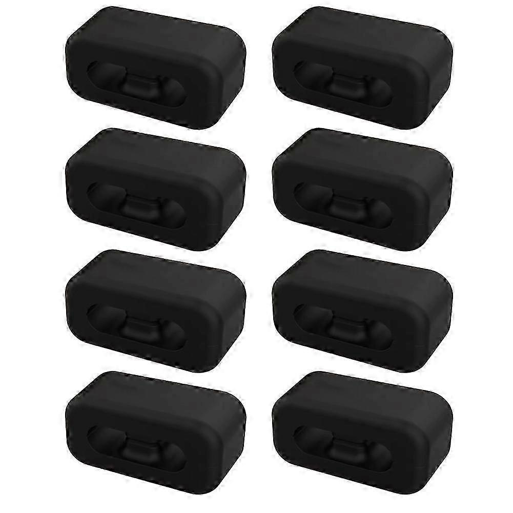 8er-pack Silikon-kabelclips Mit Doppelschlitz, Starkem Nano-kleber, Kabelorganisator Mit Druckverschluss, Schwarz (schwarz)-jxlgv