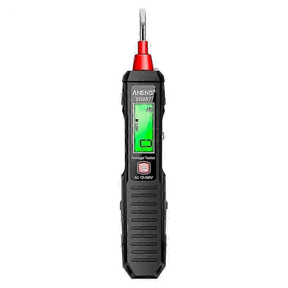 Aneng Vd807 Digitaler Spannungsprüfer-stift Ac12-300v Spannungsprüfer Schaltkreis Ncv Sensor Draht Elektrikerwerkzeug (schwarz)-jxlgv