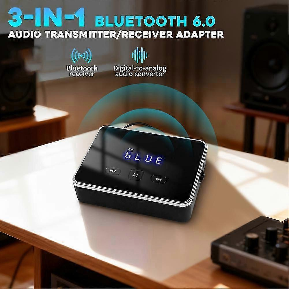 Bluetooth 6.0 Auto-empfänger-sender, Kompatibel Mit Aptx Hd, 3,5-mm-klinkenanschluss, Aux-funkadapter, Kompatibel Mit Tv, Auto, 2 Rca-audioempfänger – Jxlgv