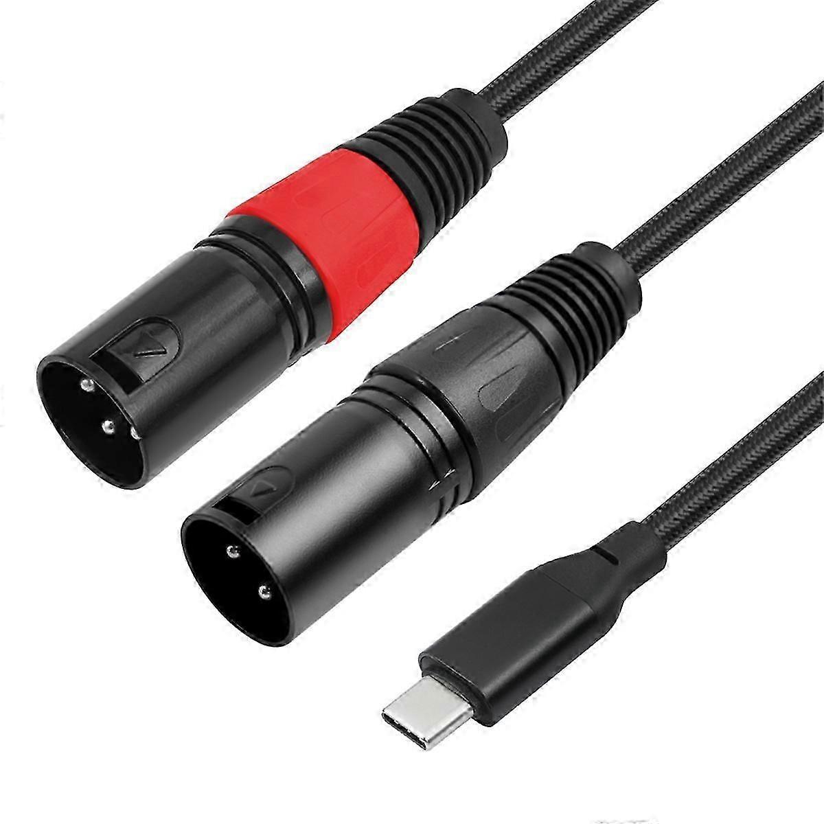 Bochara Typ-c-eingang Auf Zwei Xlr-stecker-ausgänge Ofc-audiokabel 100 Cm-jxlgv