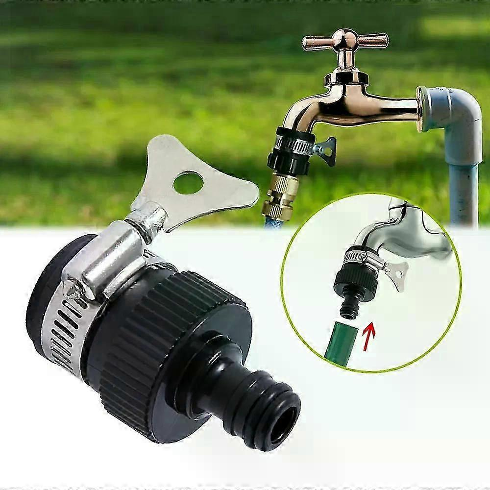Universeller Wasserhahn-anschlussadapter, Schnellkupplung, Verstellbarer Gartenschlauchanschluss, Schwarz-jxlgv