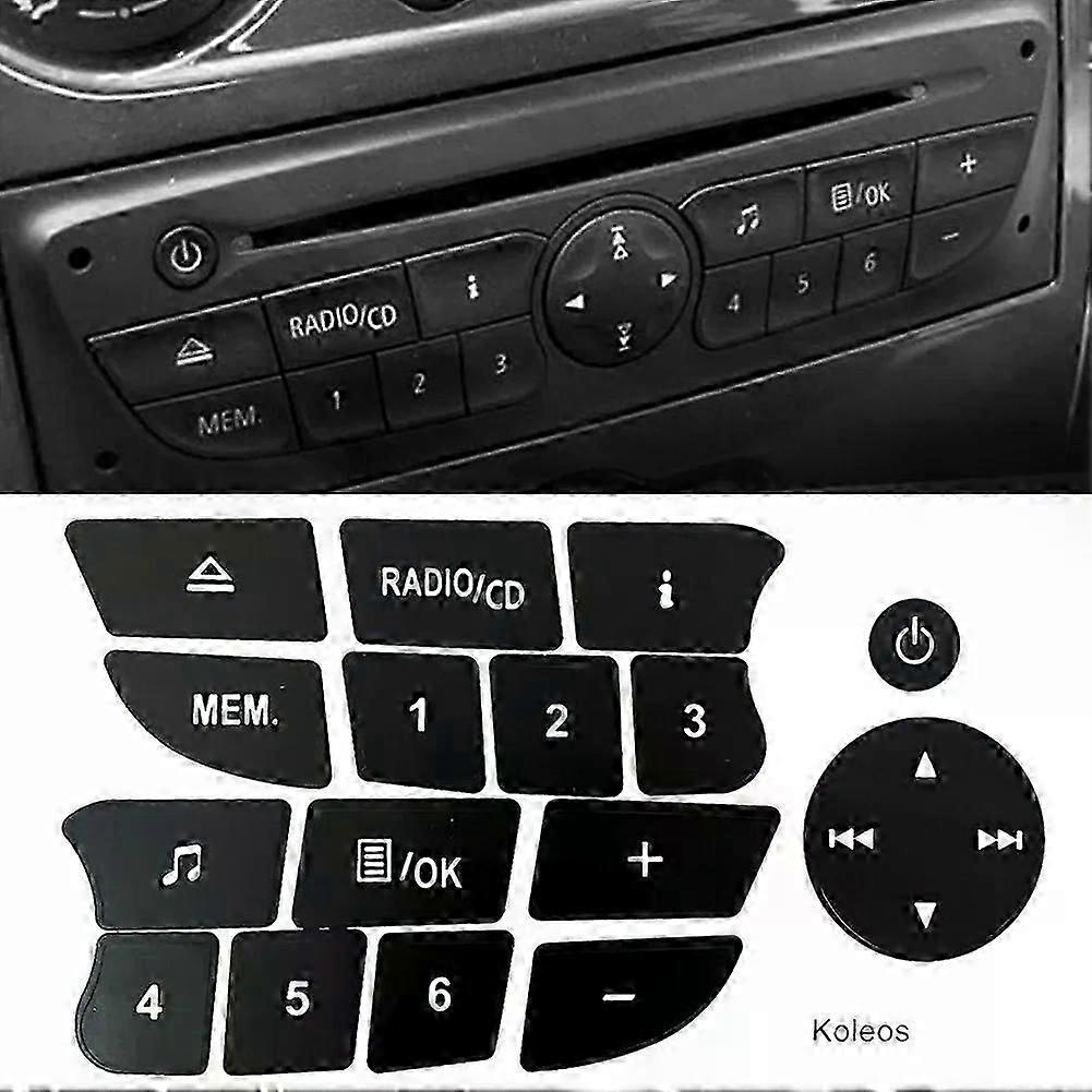 Schwarze Aufkleber Zur Reparatur Von Audio-tasten Im Auto, Passend Für Twingo, Renault Clio Und Megane (2009–2011, Jxlgv)
