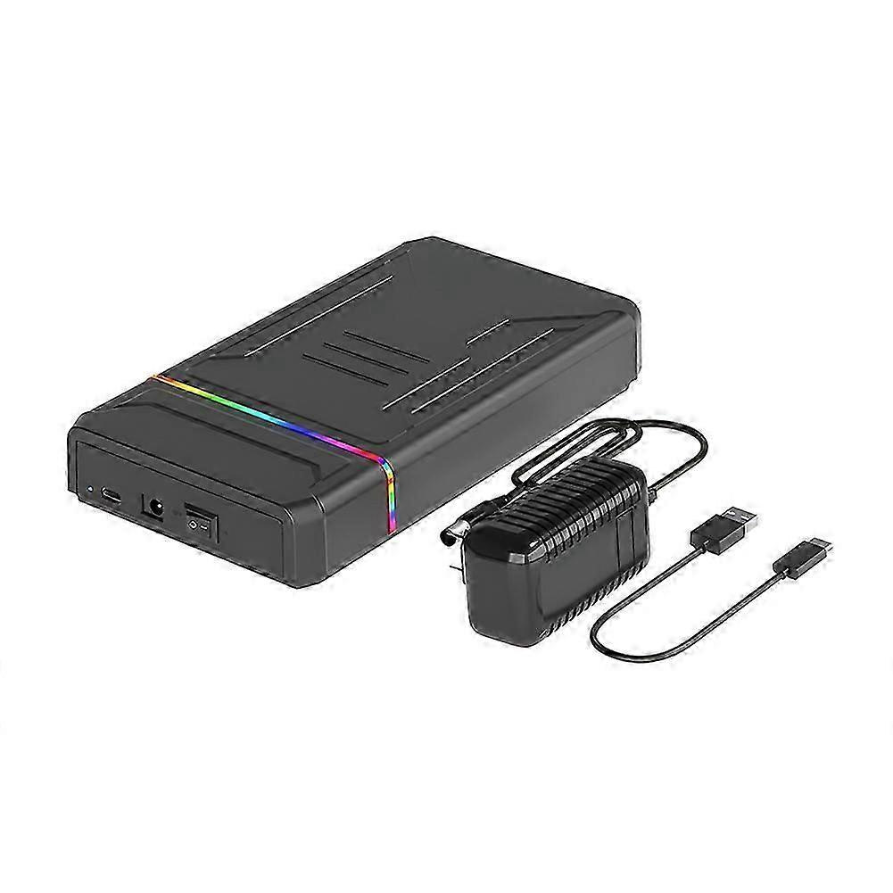 Festplattengehäuse Sata Auf Typ C Mit Led-beleuchtung, Externes Festplattengehäuse Für 2,5- Und 3,5-zoll-festplatten Bis Zu 6 Gbit/s, Us-stecker – Jxlgv