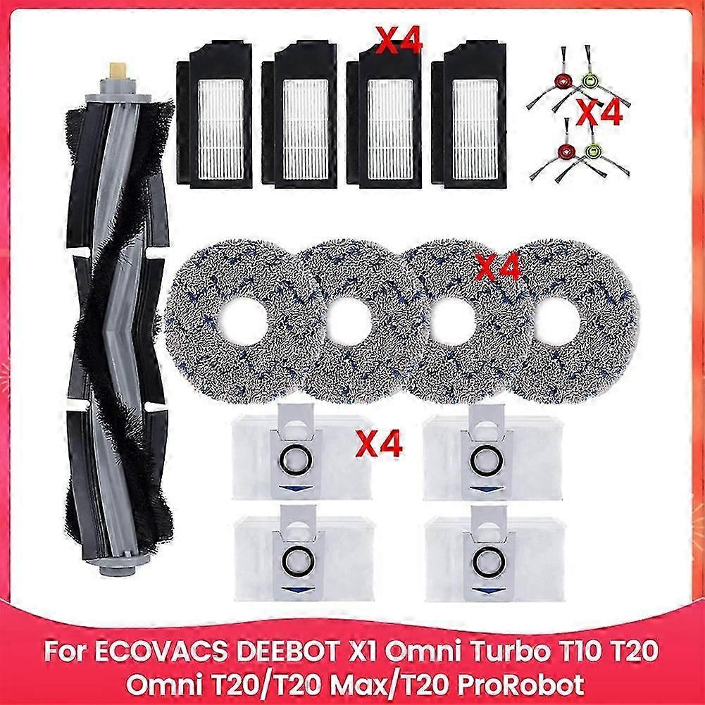 Für Ecovacs Deebot X1 Omni Turbo T10 T20 Omni T20/t20 Max/t20 Pro Saugroboter Haupt- Und Seitenbürste Filter Wischbeutel-jxlgv