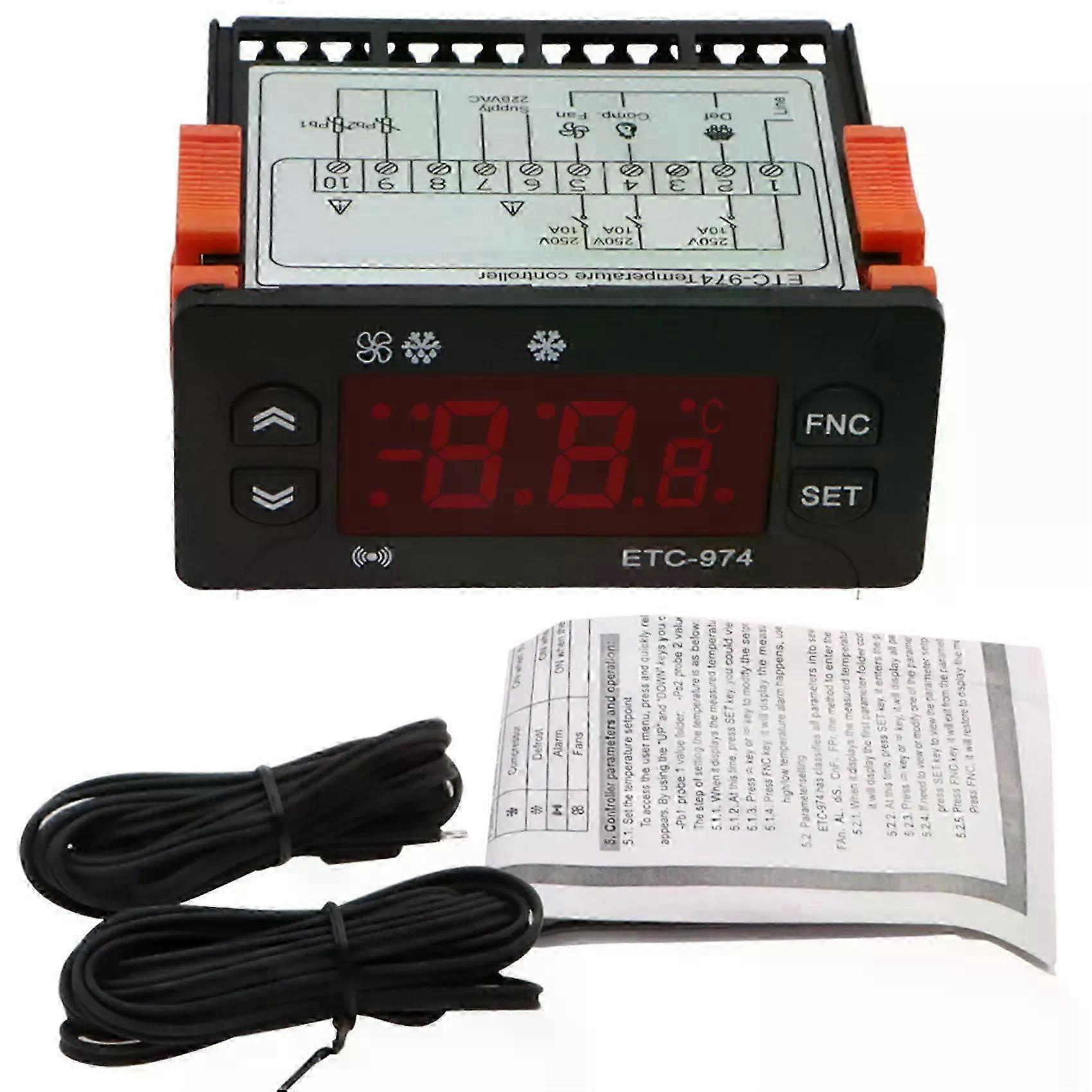Etc-974 Digitaler Temperaturregler, Mikrocomputer-thermostat, Thermostat Für Kühlschränke, Alarm, 220 V, Ntc-sensor-jxlgv