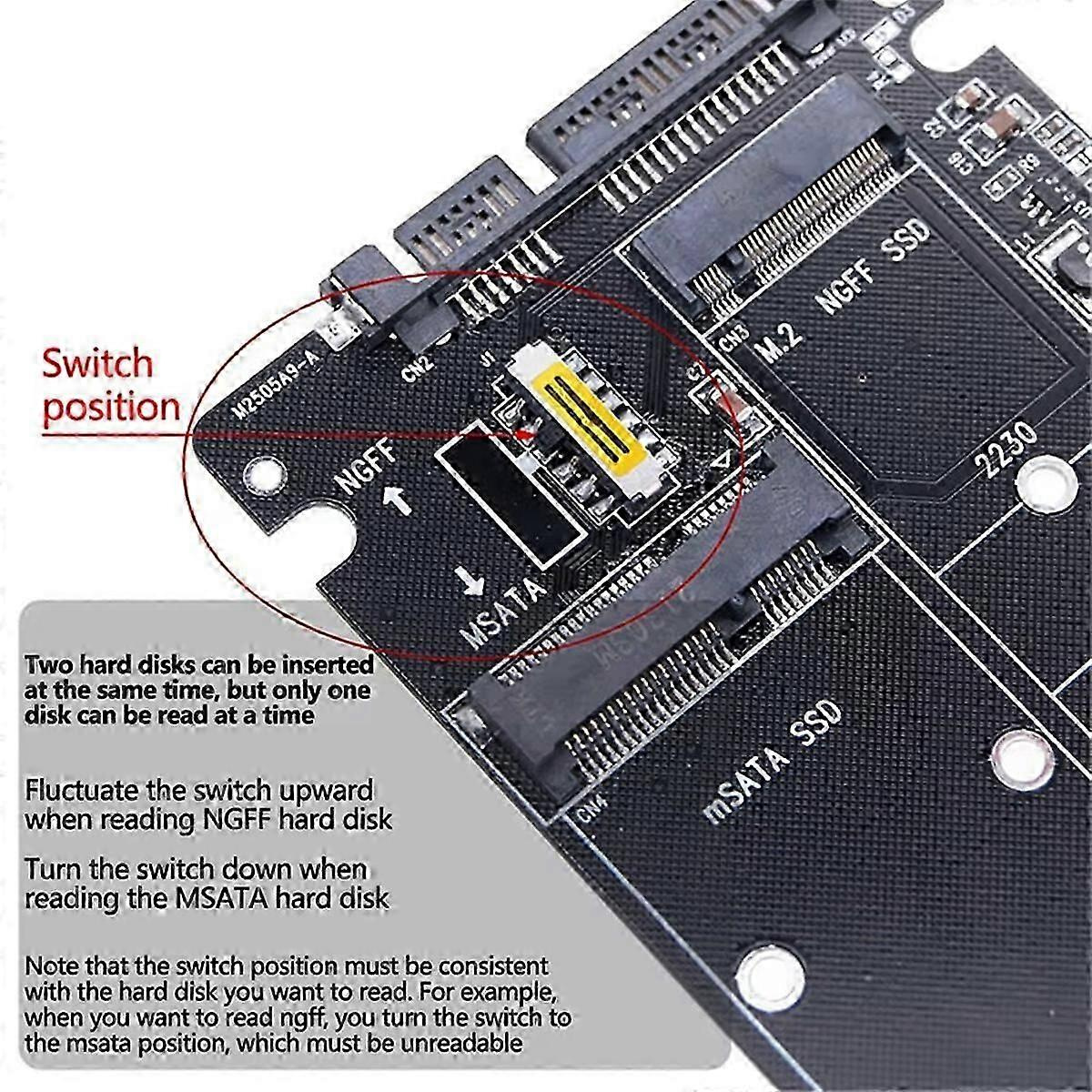 Ngff Zu Sata 3 Externes Festplattengehäuse Msata Ssd Adapter M.2 Sata Protokolladapterplatine-jxlgv
