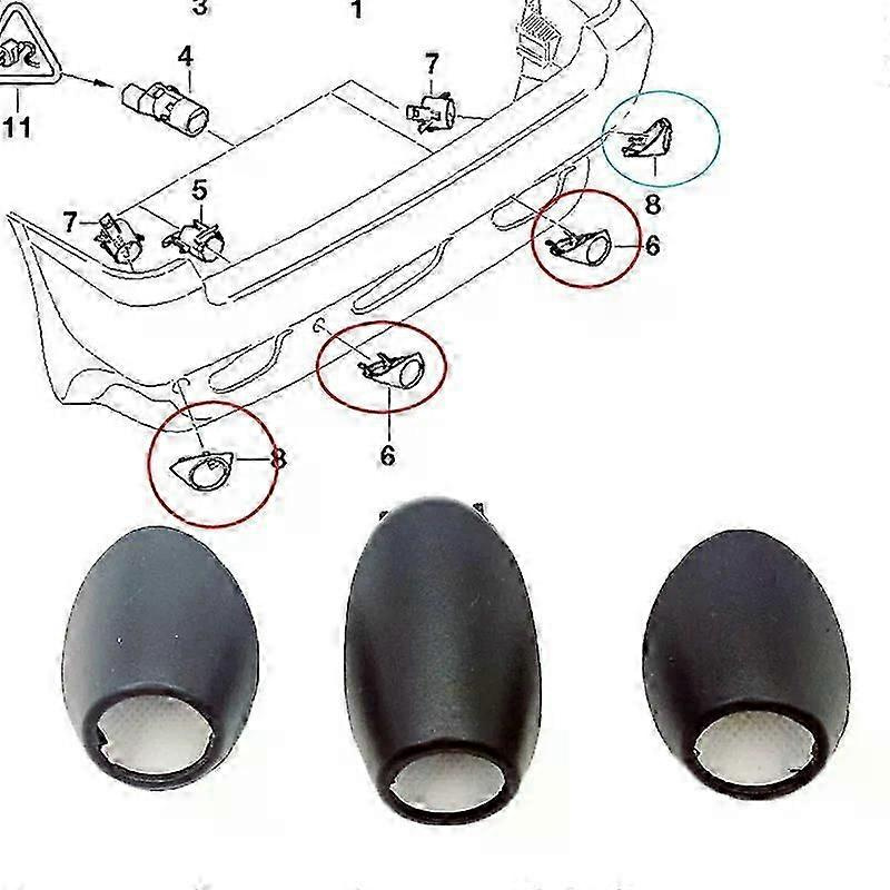 Neue Abdeckung Für Die Hinteren Pdc-parksensoren (links, Mitte, Rechts) Für Bmw X5 30i Sav (2001–2006) – Jxlgv
