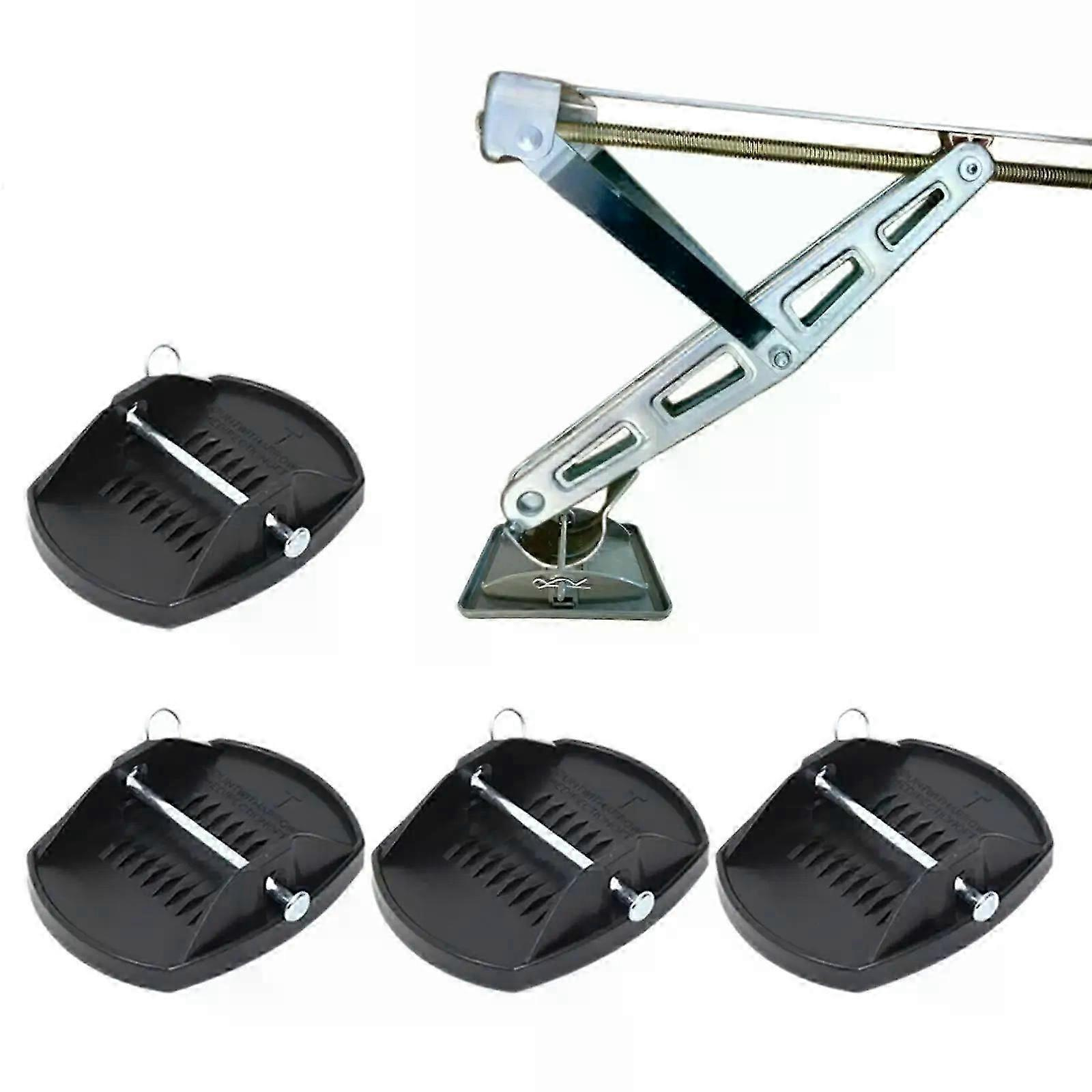 4 Stück Universelle Stützfüße Für Wohnwagen- Und Anhängerstützen, Einfache Montage, Nivellierrad, Fußstütze, Stützständer, Adapter, Hebeplatte - Jxlgv