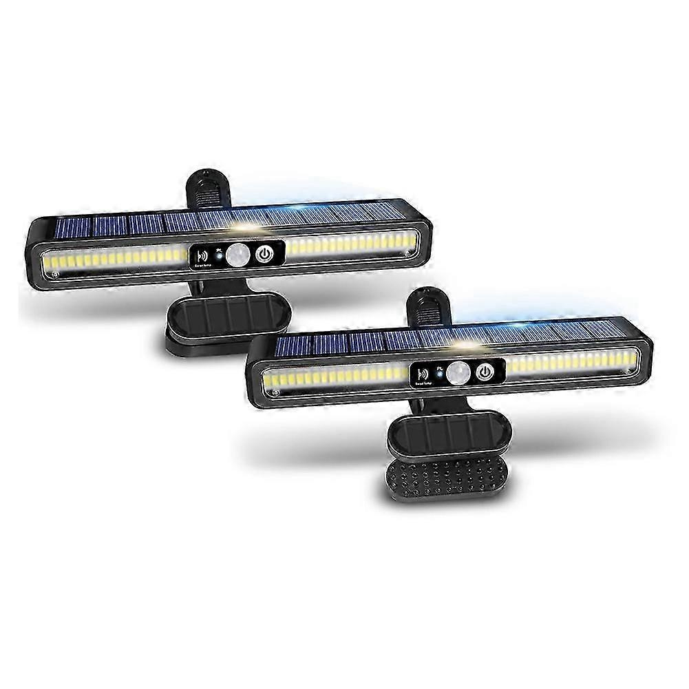 Solar-bewegungsmelder-klemmleuchten, 2er-pack, Wasserdicht, Wandmontage, Solarleuchte Für Zaun, Garage, Camping – Jxlgv