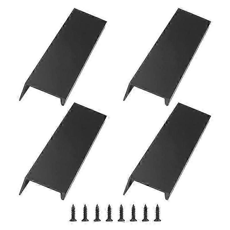 4 Stück Finger Edge Pull Silber Verdeckter Griff Schwarz-jxlgv