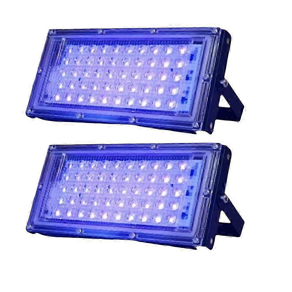 2 Stück Uva-schwarzlichtlampen, 220 V, Ip65 Wasserdicht, Kompatibel Mit Schwarzlicht-bühnenbeleuchtung, Eu-stecker, 50 W – Jxlgv