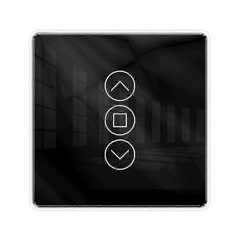 Tuya Zigbee Smart Curtain Switch 2.5d Rf433 Arc Glass Touch Kompatibel Mit Rollos, Jalousien Und Fensterläden, Smart-app-steuerung, Kabellos, Schwarz-jxlgv