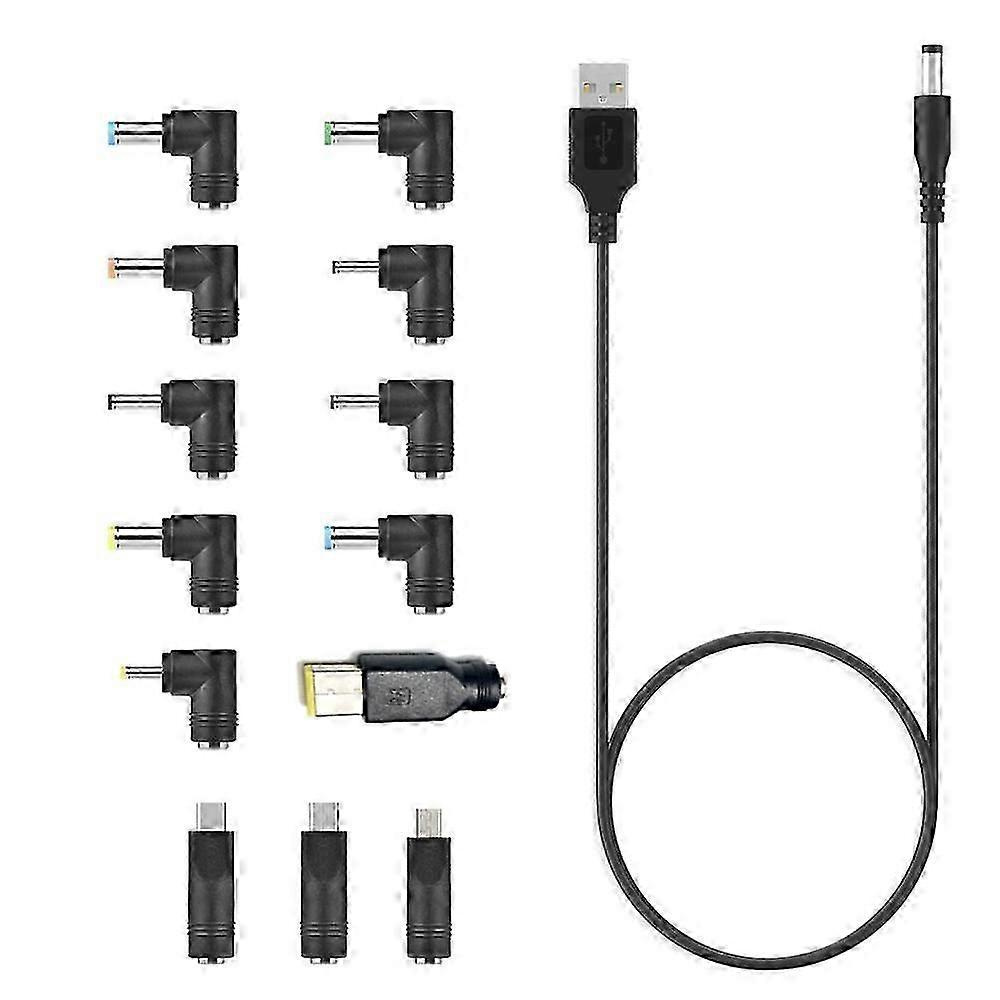 Usb-zu-dc-stromkabel Mit 13 Austauschbaren Steckeradaptern – Jxlgv