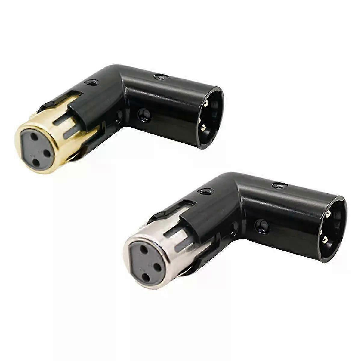 2 Stück Audio-adapterstecker 3-polig Xlr Winkeladapter Verstellbarer Stecker Auf Buchse Rechtwinkliger Xlr-adapter (xlr 90-grad-adapter) T98c-jxlgv