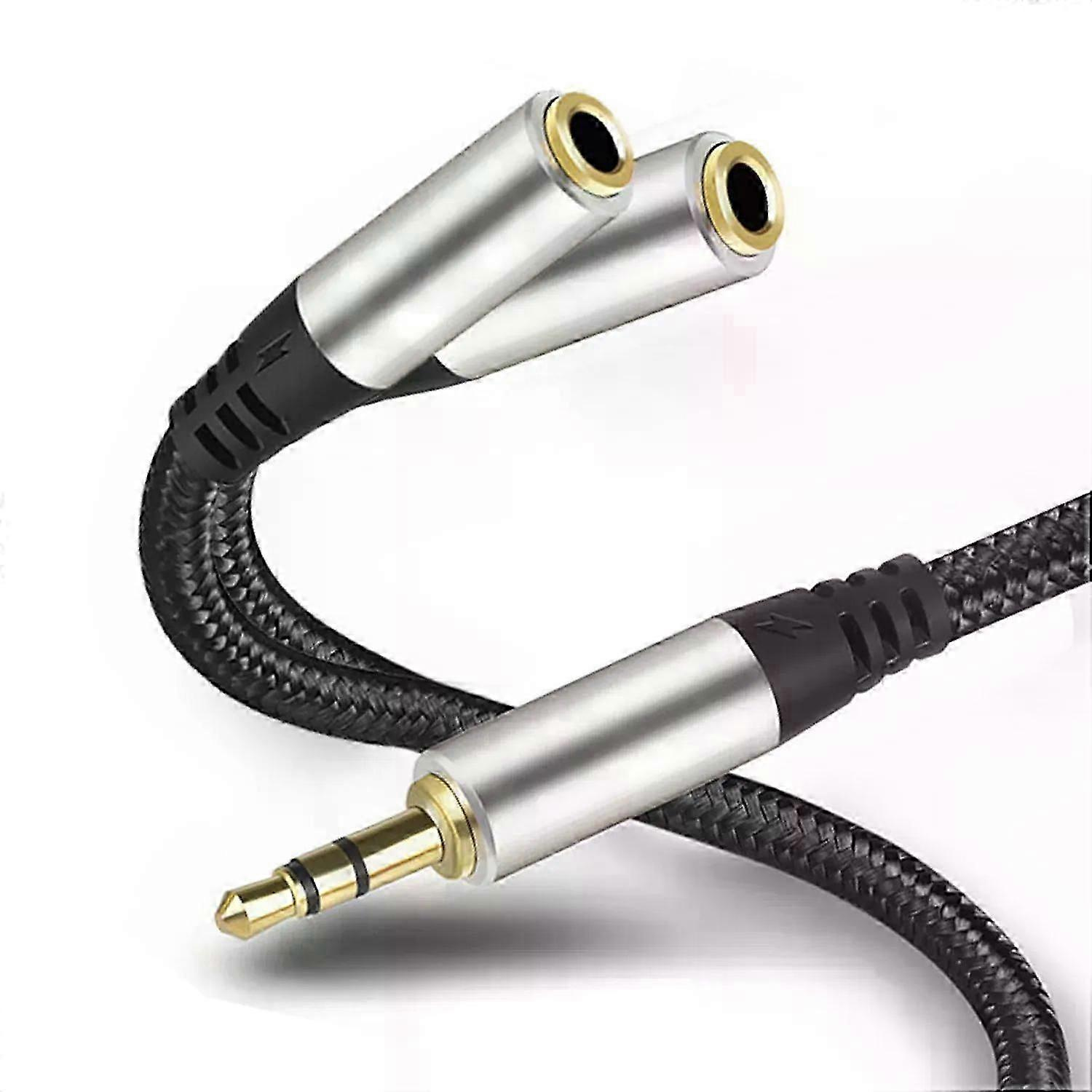 Y-splitter 35-mm-audiokabel, 1 Stecker Auf 2 Buchsen, Verlängerungskabel, Passend Für Kopfhörer, Headsets, Mp3-player, Mp4-player, Stereo-steckeradapter-jxlgv