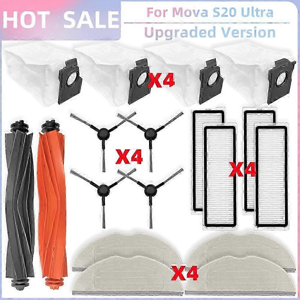 Zubehör Für Dreame Mova S20 Ultra Staubsauger: Hauptwalze, Seitenbürste, Hepa-filter, Wischtuch, Staubbeutel – Jxlgv